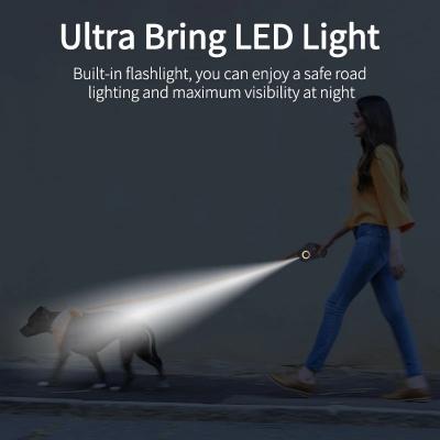 Automatic Retractable Dog Leash LED Luminous Leading Fashion Light Straps For Dog Puppy Pet Flexi Walking Running Lead