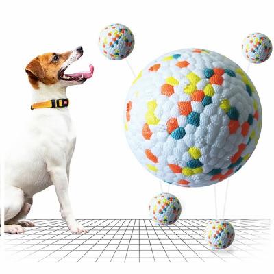 1pc Teething Pet Toy Dog Solid Toy Ball Interactive Dog Toy Light Popcorn Ball Dog Ball Light Chew Rubber Ball High Elas