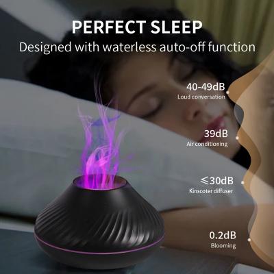 Volcanic Aroma Diffuser Essential Oil Lamp 130ml USB Portable Air Humidifier with Color Flame Night Light