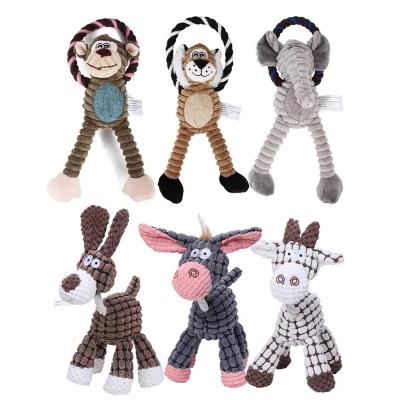 Fun Pet Toy Donkey Shape Corduroy Chew Toy For Dogs Puppy Squeaker Squeaky Plush Bone Molar Dog Toy Pet Training Dog Accessories