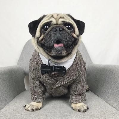 Dog Suit Gentleman Pet Clothes Wedding Vest Set Formal Shirt For Small Medium Large Dogs French Bulldog Puppy Outfit Pug Costume