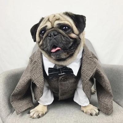 Dog Suit Gentleman Pet Clothes Wedding Vest Set Formal Shirt For Small Medium Large Dogs French Bulldog Puppy Outfit Pug Costume