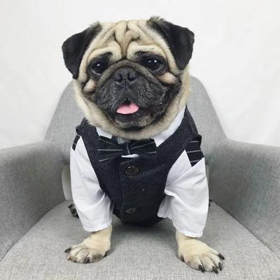 Dog Suit Gentleman Pet Clothes Wedding Vest Set Formal Shirt For Small Medium Large Dogs French Bulldog Puppy Outfit Pug Costume