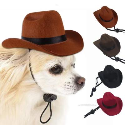 Dog Cowboy Hat Dogs Cat Outdoor Hats Adjustable Caps Fashion for Small Medium Dogs Cats Headwear Pet Accessories