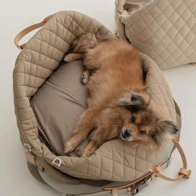 Dog Carrier Handbag Luxury Car Seat Pet Travel Bed for Small Dogs Cat Portable Washable Puppy Carrier Tote Safety Pet Booster