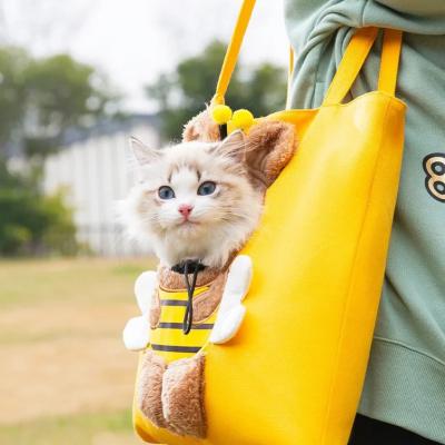 Pet Canvas travel Bag Shoulder outdoor carrier Bag Cats and Dogs Tote Bag Small Pet Carrier Bag Fashionable Breathable