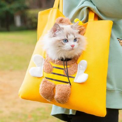 Pet Canvas travel Bag Shoulder outdoor carrier Bag Cats and Dogs Tote Bag Small Pet Carrier Bag Fashionable Breathable